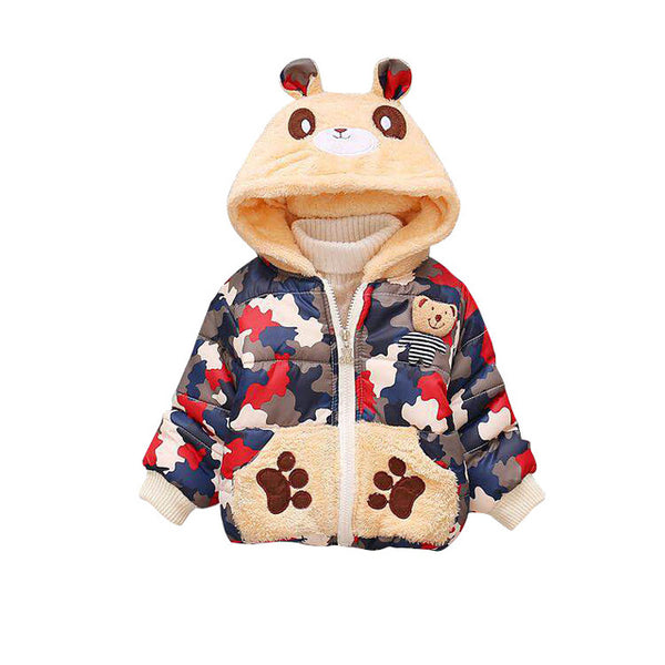 Cartoon Bear Baby Boys Jacket