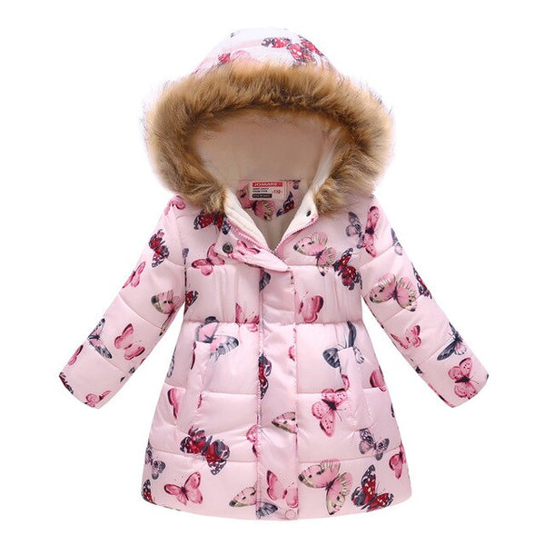 Girls Cute Printing Warm Coats